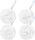 AmazerBath Loofah Sponge 75g/Piece, Exfoliating Bath Sponge Body Scrubber - Loofa Set of 4 - Snow White, Large