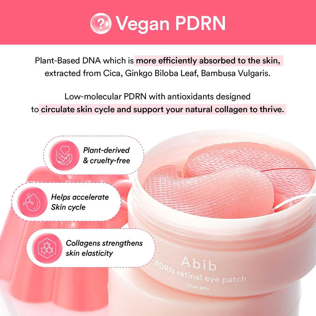 Abib Vegan Collagen Eye Patches for Wrinkles & Fine Line with Jericho Rose Jelly & Peptides, 60 Count, Korean Skin Care