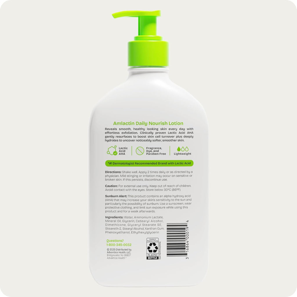 Amlactin Daily Nourish Body Lotion, 12% Lactic Acid, 14.1 oz