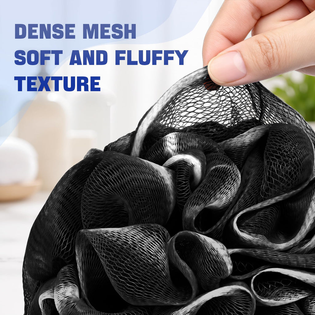 AmazerBath Loofah Sponge 75g/Piece, Exfoliating Bath Sponge Body Scrubber - Loofa Set of 4 - Snow White, Large