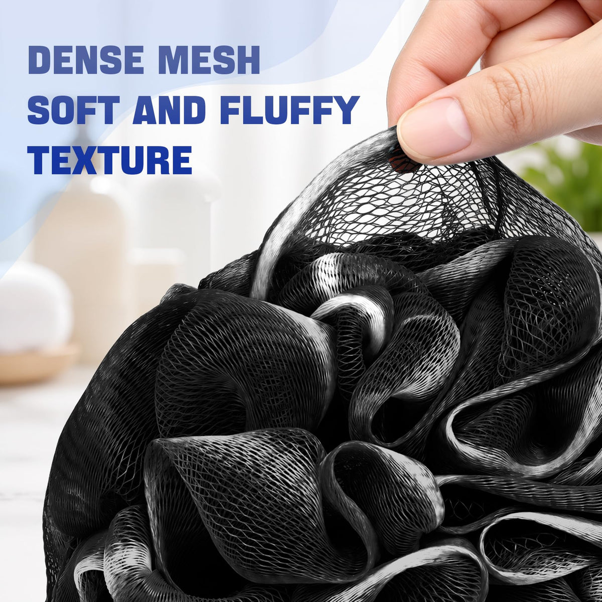 AmazerBath Loofah Sponge 75g/Piece, Exfoliating Bath Sponge Body Scrubber - Loofa Set of 4 - Snow White, Large